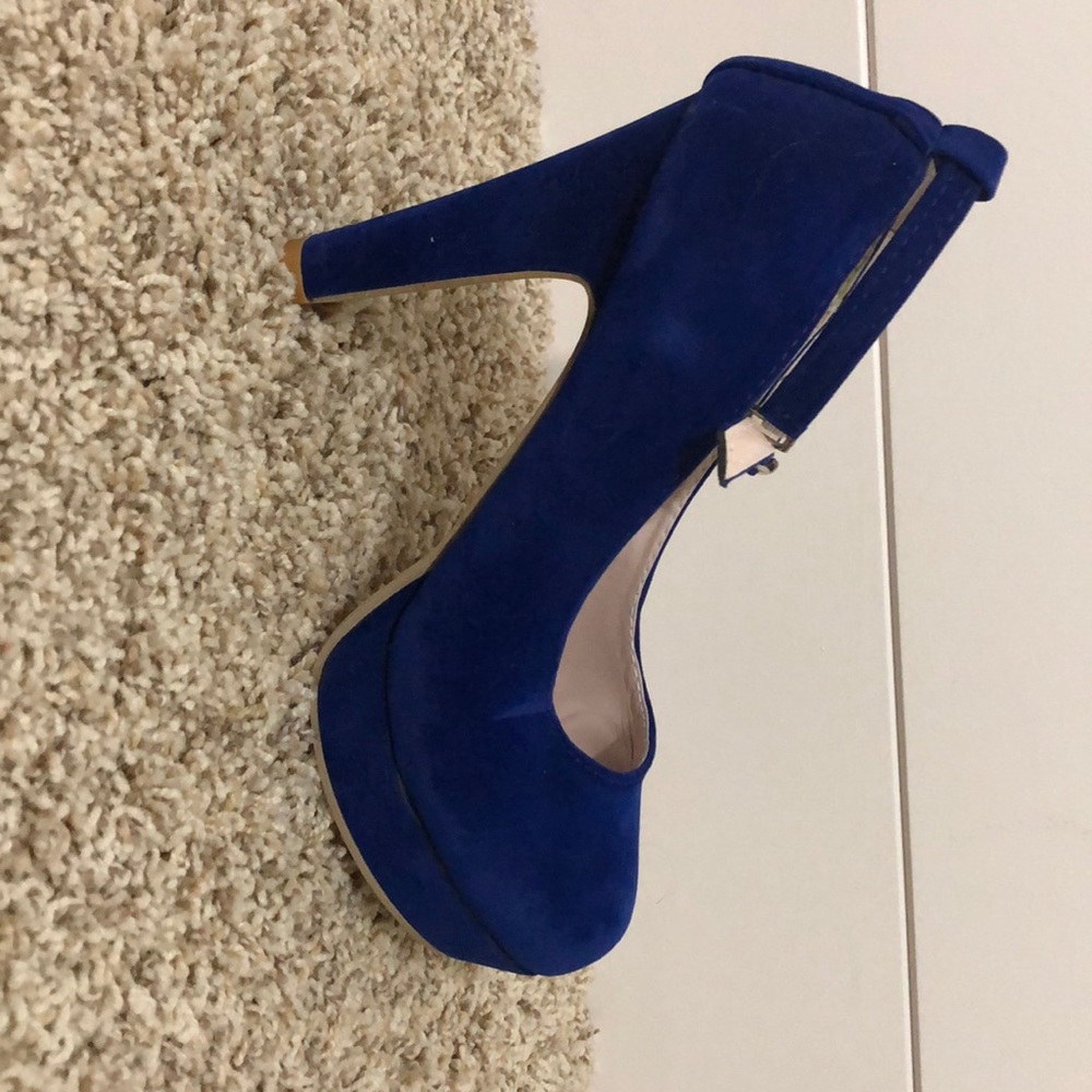 Suede Blue Heels